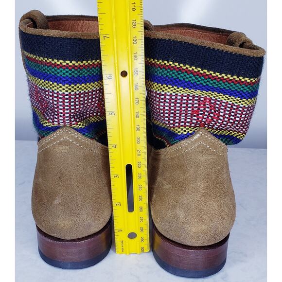 PENELOPE CHILVERS Tan Leather Suede Textile Blanket Pattern Boots EU36/US8~ VGUC - Picture 4 of 13